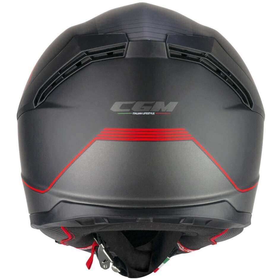 Casco Moto Integrale 360G KAD RIDE - nero rosso opaco