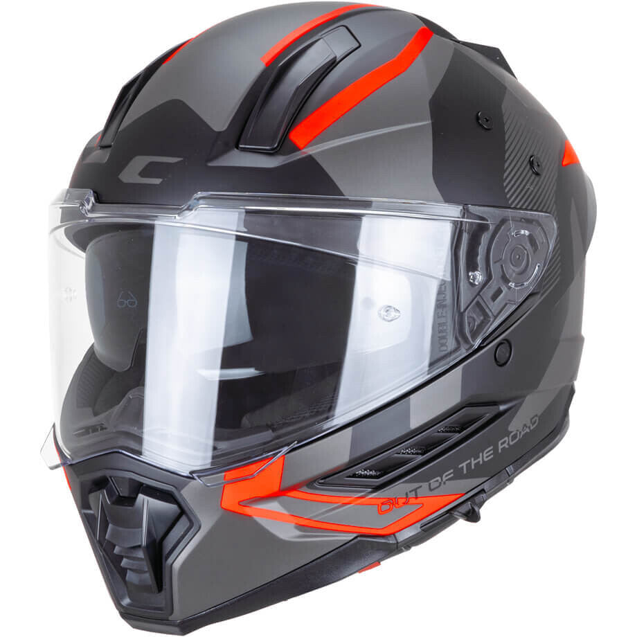 Casco Moto Integrale CGM 366G DUAL RANGER Nero Rosso fluo opaco