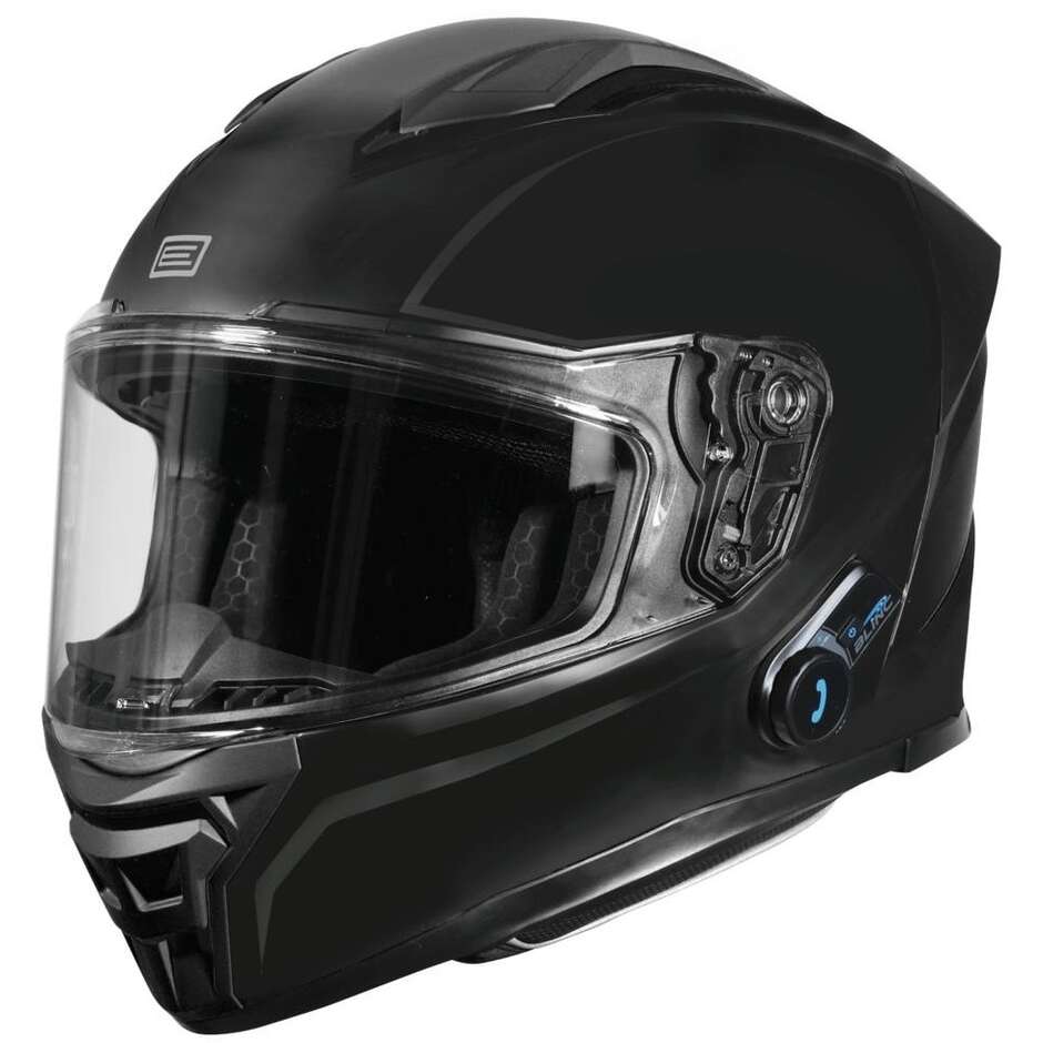 Casco Moto Integrale Interfono Integrato ORIGINE PISTA + BT SOLID Opaco Nero