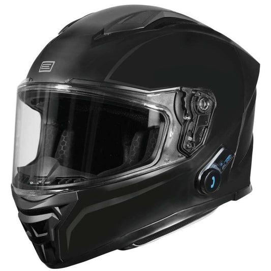 Casco Moto Integrale Interfono Integrato ORIGINE PISTA + BT SOLID Opaco Nero