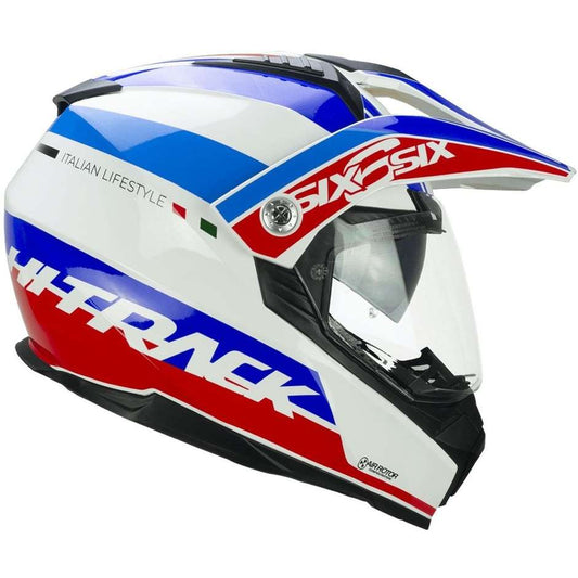 Casco Moto Integrale CGM 666S TWIN HITRACK - bianco blu rosso