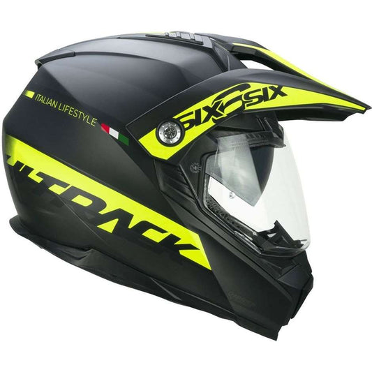 Casco Moto Integrale CGM 666S TWIN HITRACK - nero giallo fluo opaco