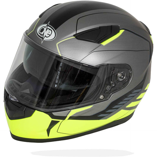 Casco Moto Integrale One GT1 Doppia Visiera - Titanio Giallo Opaco