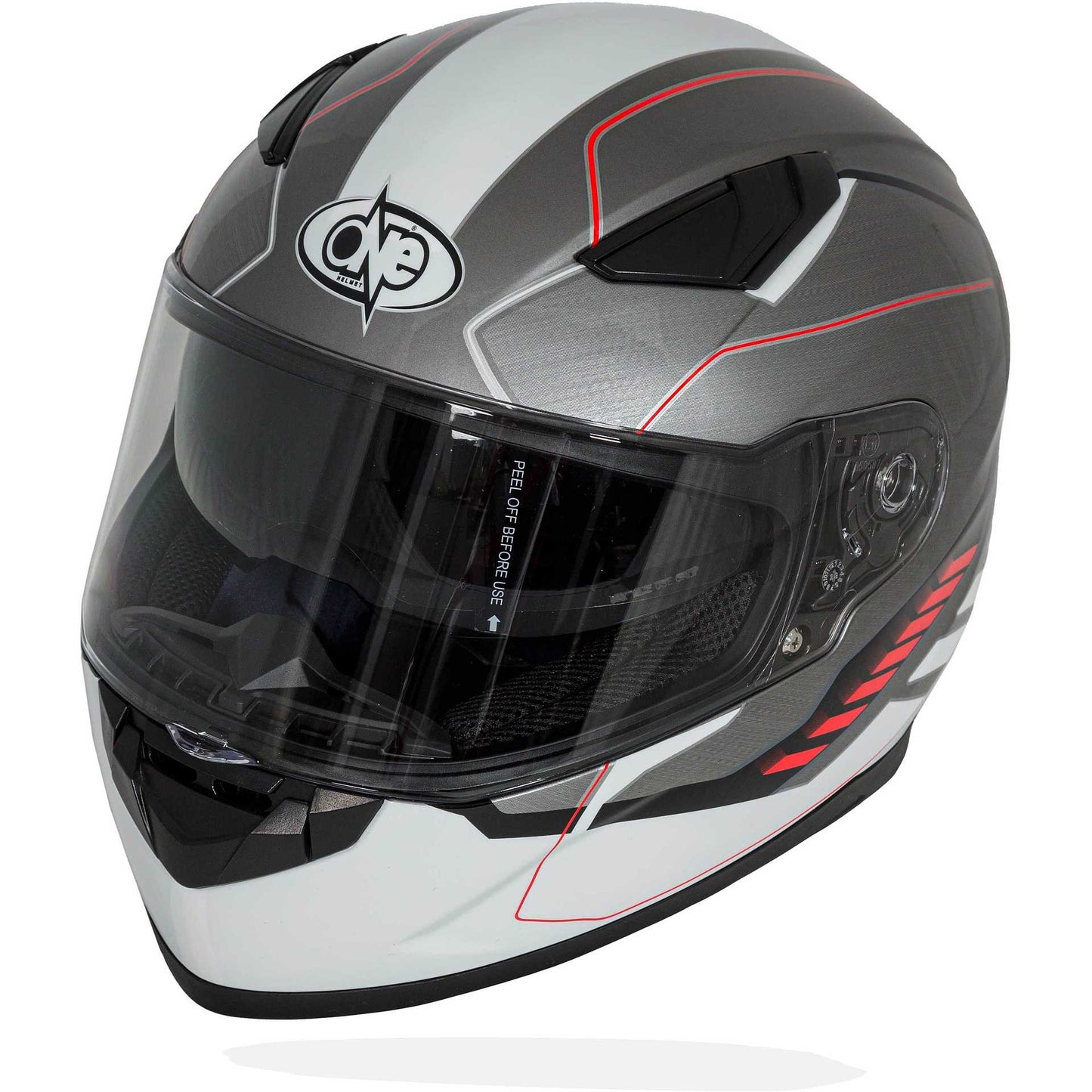 Casco Moto Integrale One GT1 Doppia Visiera - Titanio Rosso