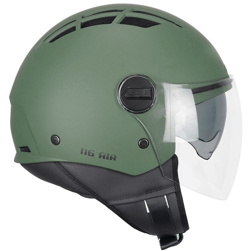 Casco Moto Jet CGM 116A AIR MONO Verde opaco