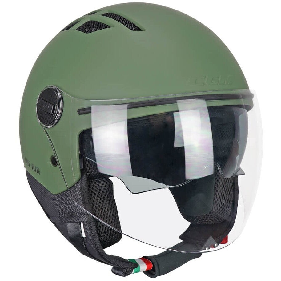 Casco Moto Jet CGM 116A AIR MONO Verde opaco