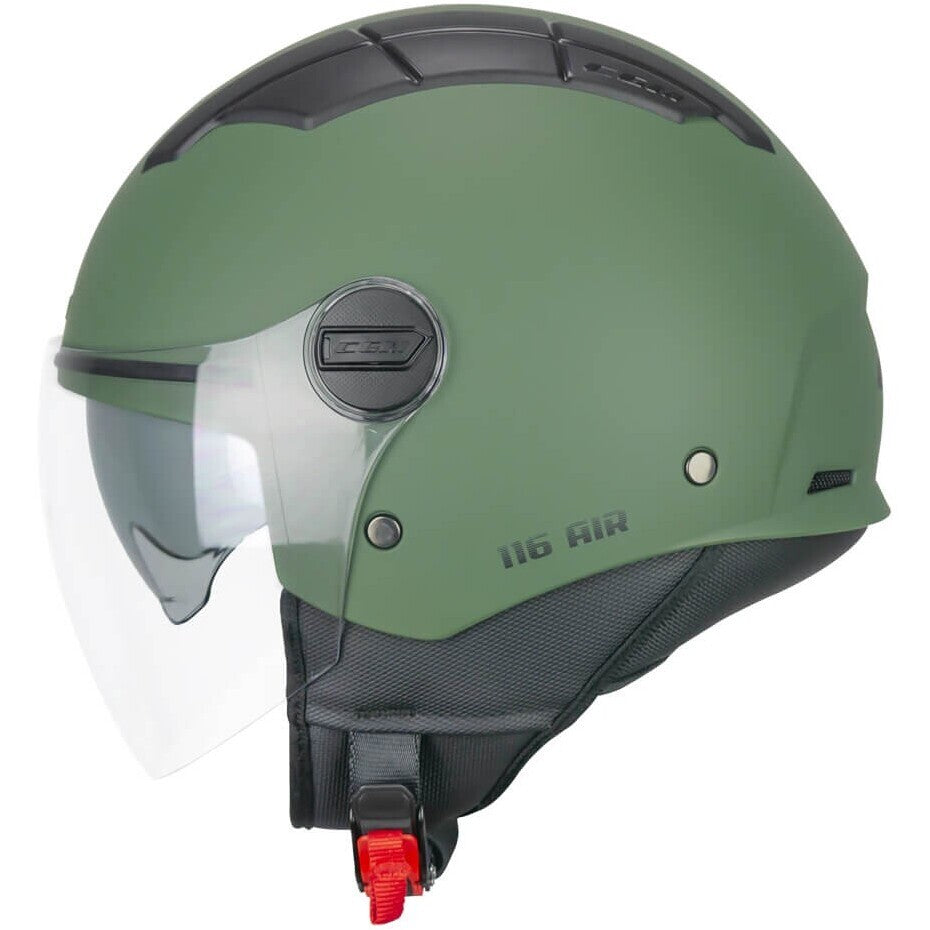 Casco Moto Jet CGM 116A AIR MONO Verde opaco
