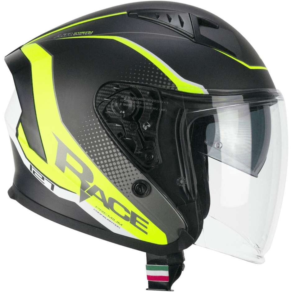 Casco Open face jet CGM 127G DEEP RACE - grafite giallo fluo opaco