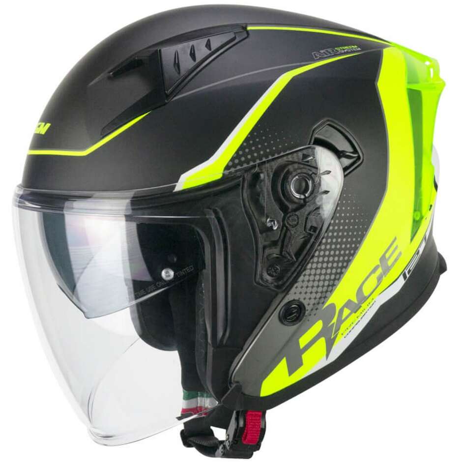 Casco Open face jet CGM 127G DEEP RACE - grafite giallo fluo opaco