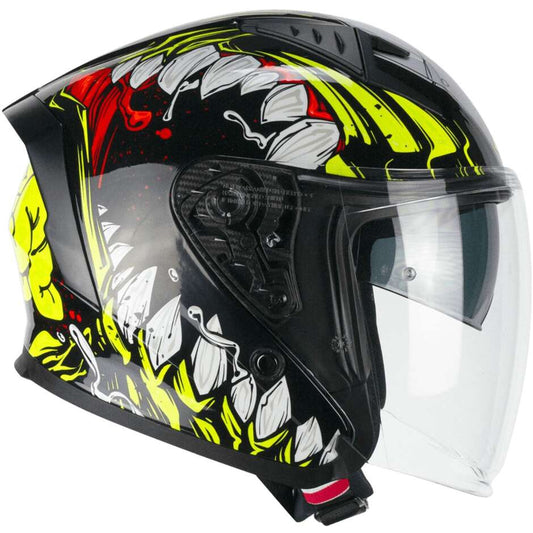 Casco Open face jet CGM 127X DEEP FREAKER - nero giallo fluo