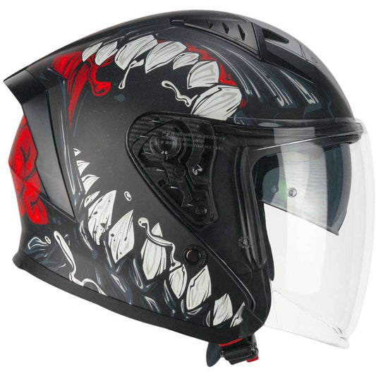 Casco Open face jet CGM 127X DEEP FREAKER - nero rosso opaco