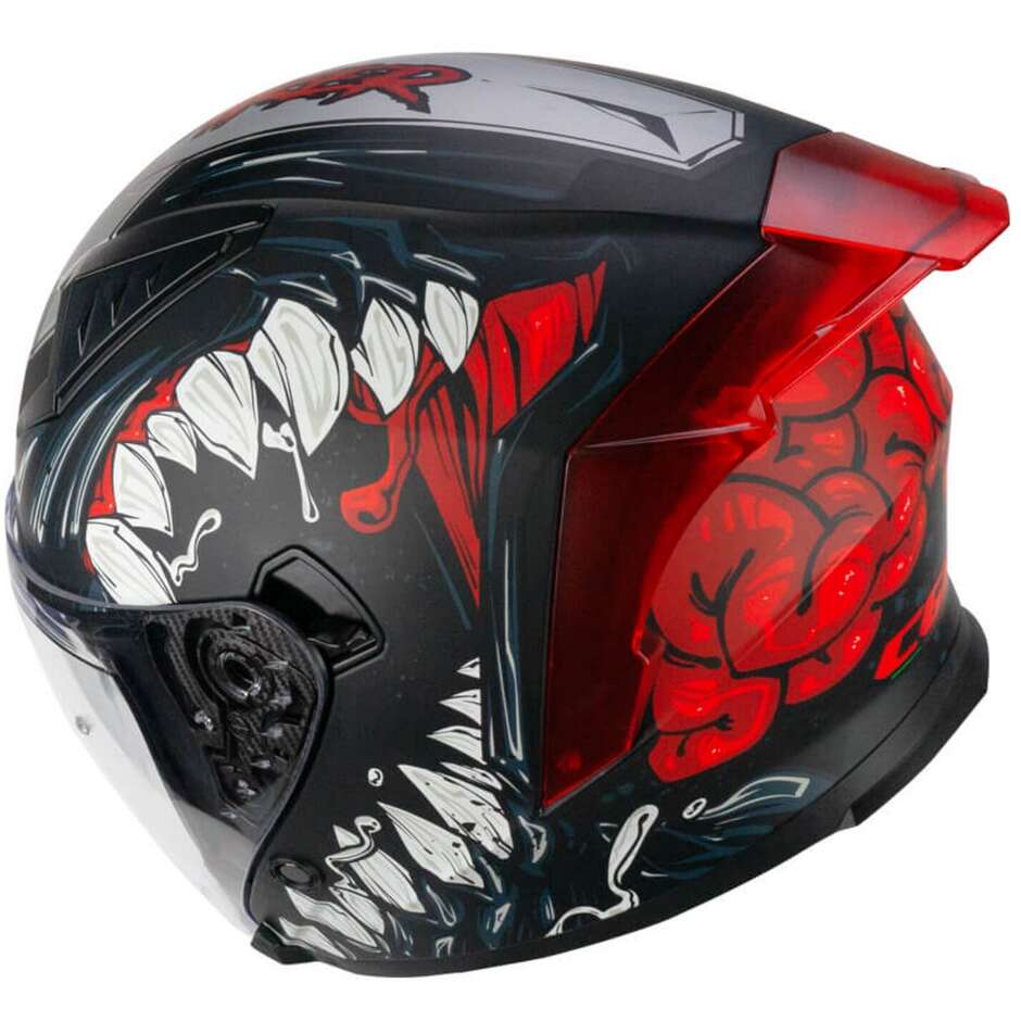 Casco Open face jet CGM 127X DEEP FREAKER - nero rosso opaco