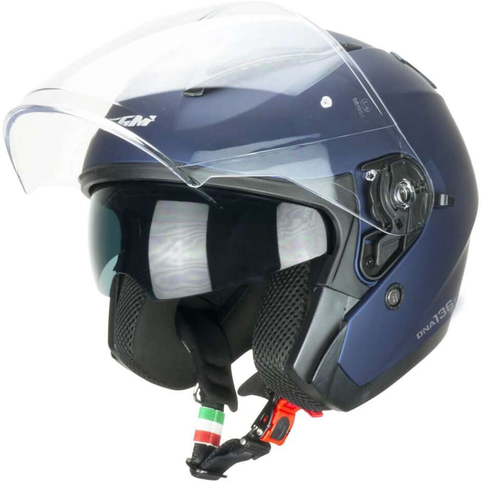 Casco Open face jet CGM 136A DNA MONO - blu satinato