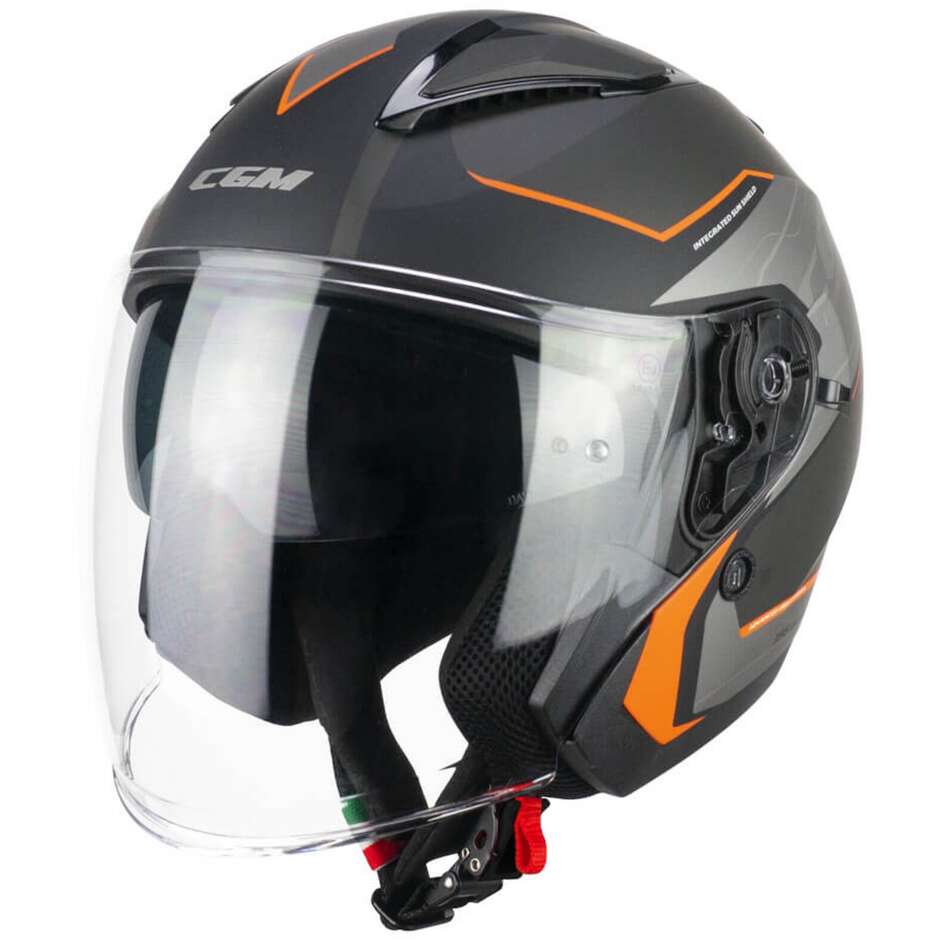 Casco Open face jet CGM 136S DNA APACHE - grafite arancione opaco