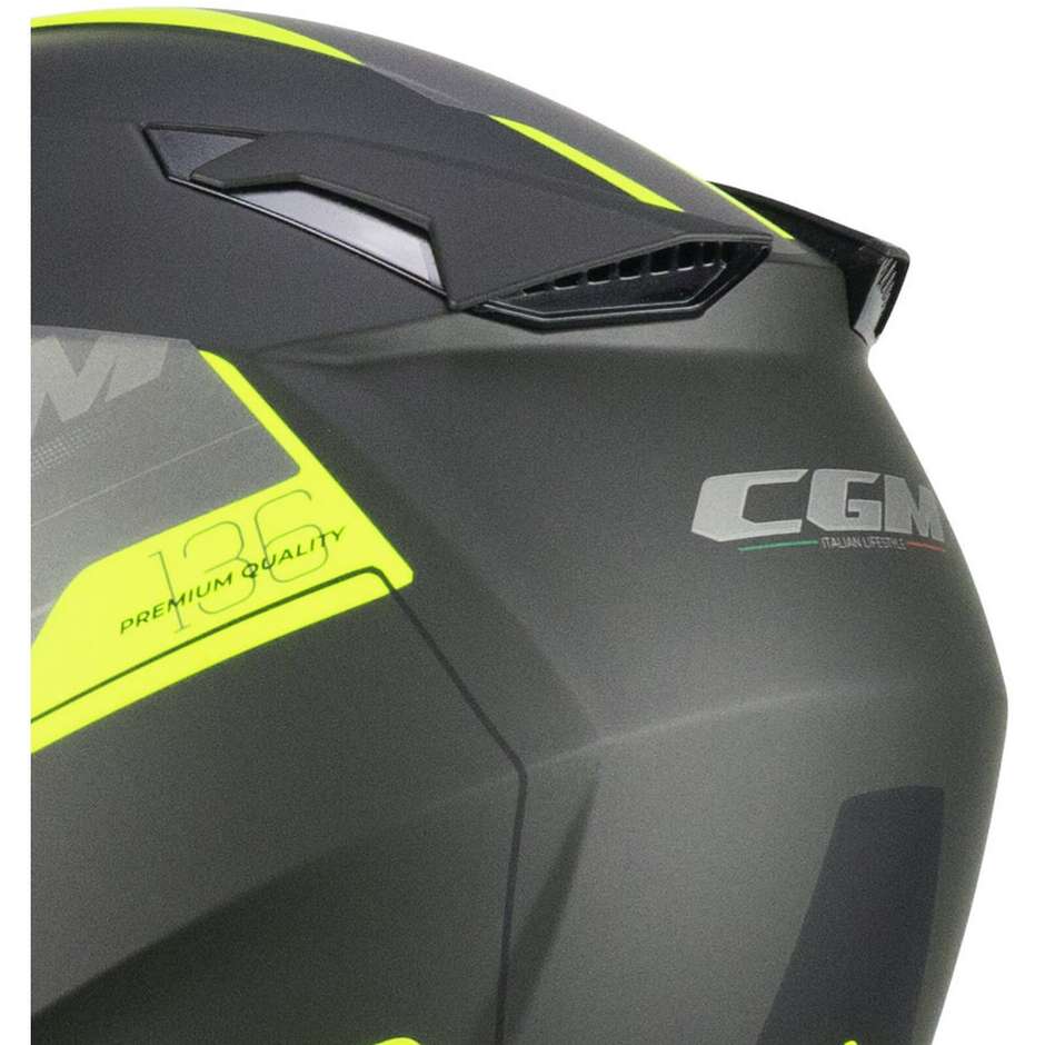 Casco Open face jet CGM 136S DNAA APACHE - grafite giallo fluo opaco