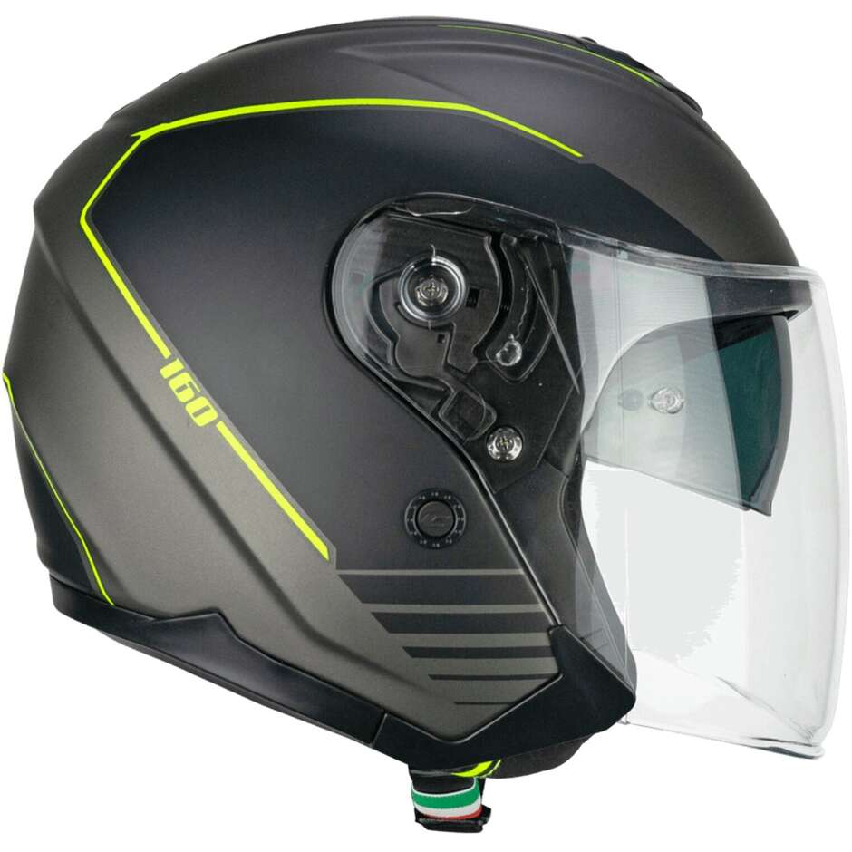 Casco Open face jet CGM 160G JAD RIDE - grafite giallo fluo opaco