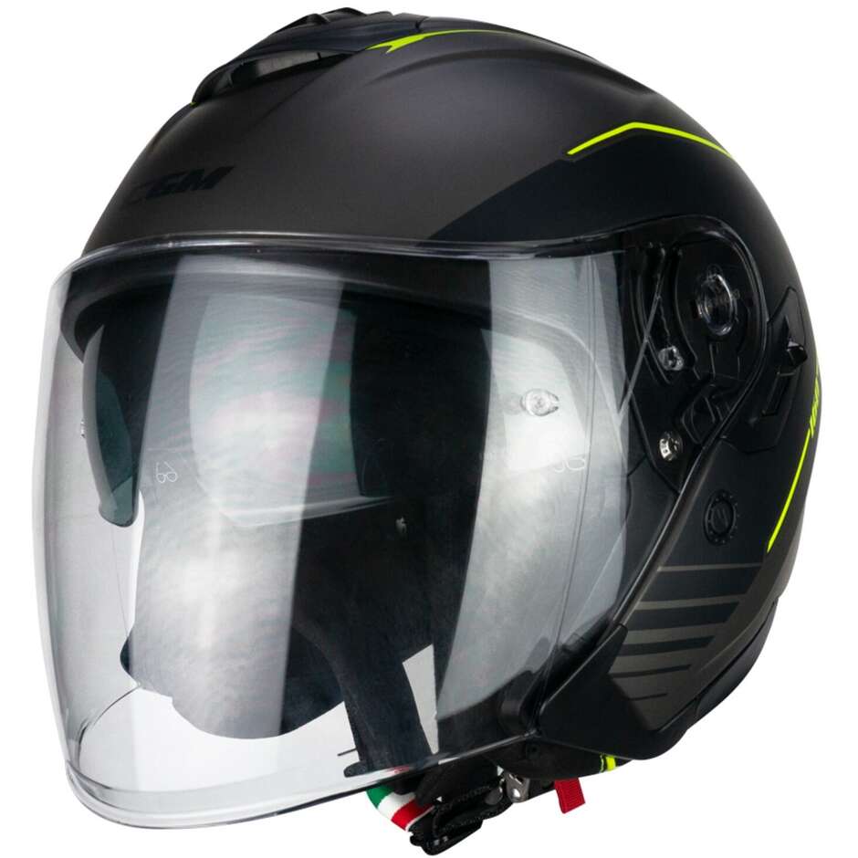 Casco Open face jet CGM 160G JAD RIDE - grafite giallo fluo opaco