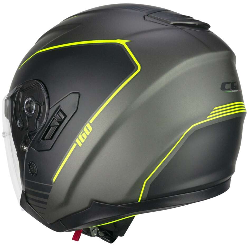 Casco Open face jet CGM 160G JAD RIDE - grafite giallo fluo opaco