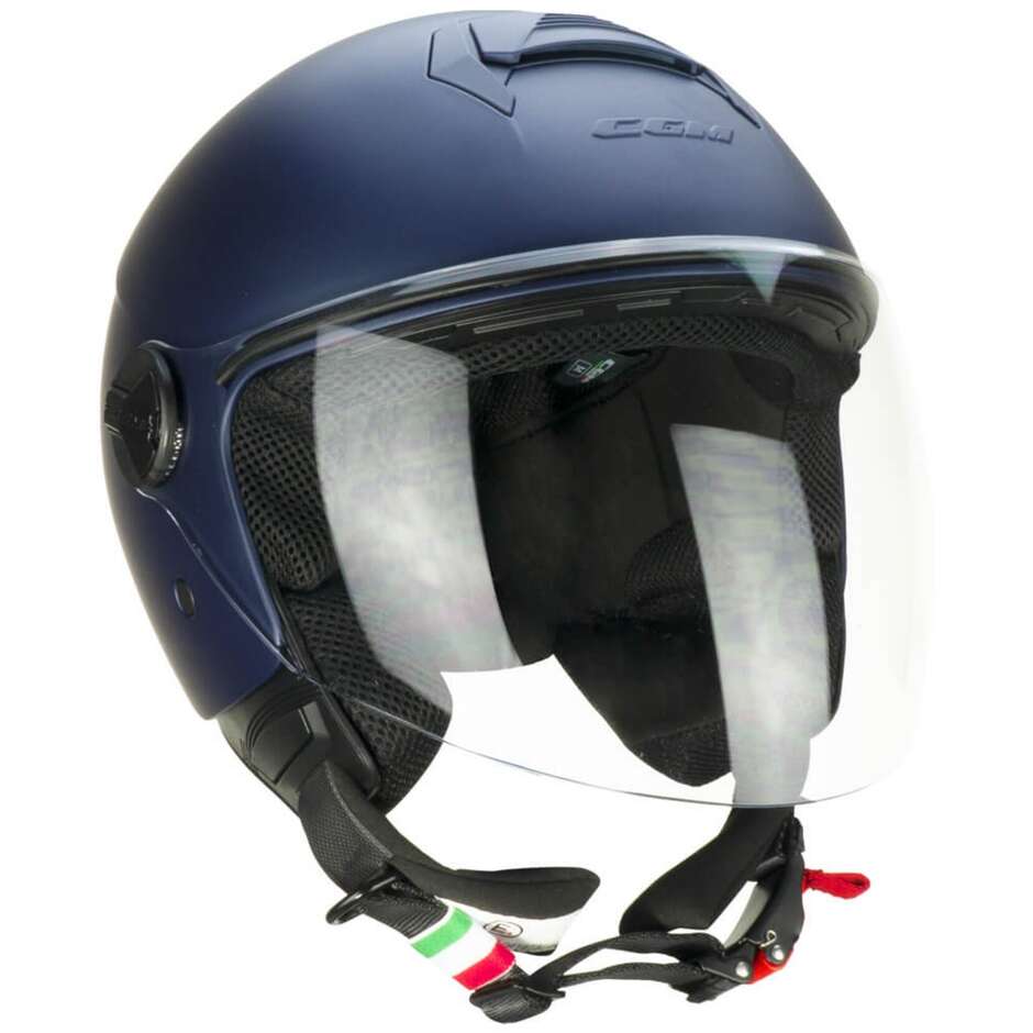 Casco Open face jet CGM 167A FLO MONO (visiera lunga) - blu satinato