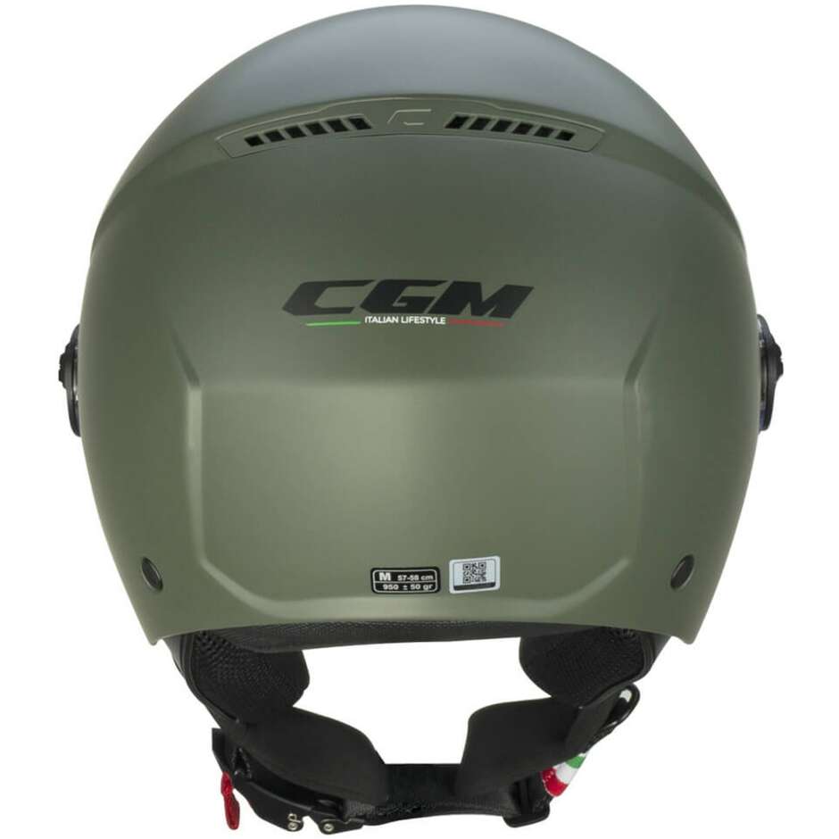 Casco Open face jet CGM 167A FLO MONO (visiera lunga) - verde opaco