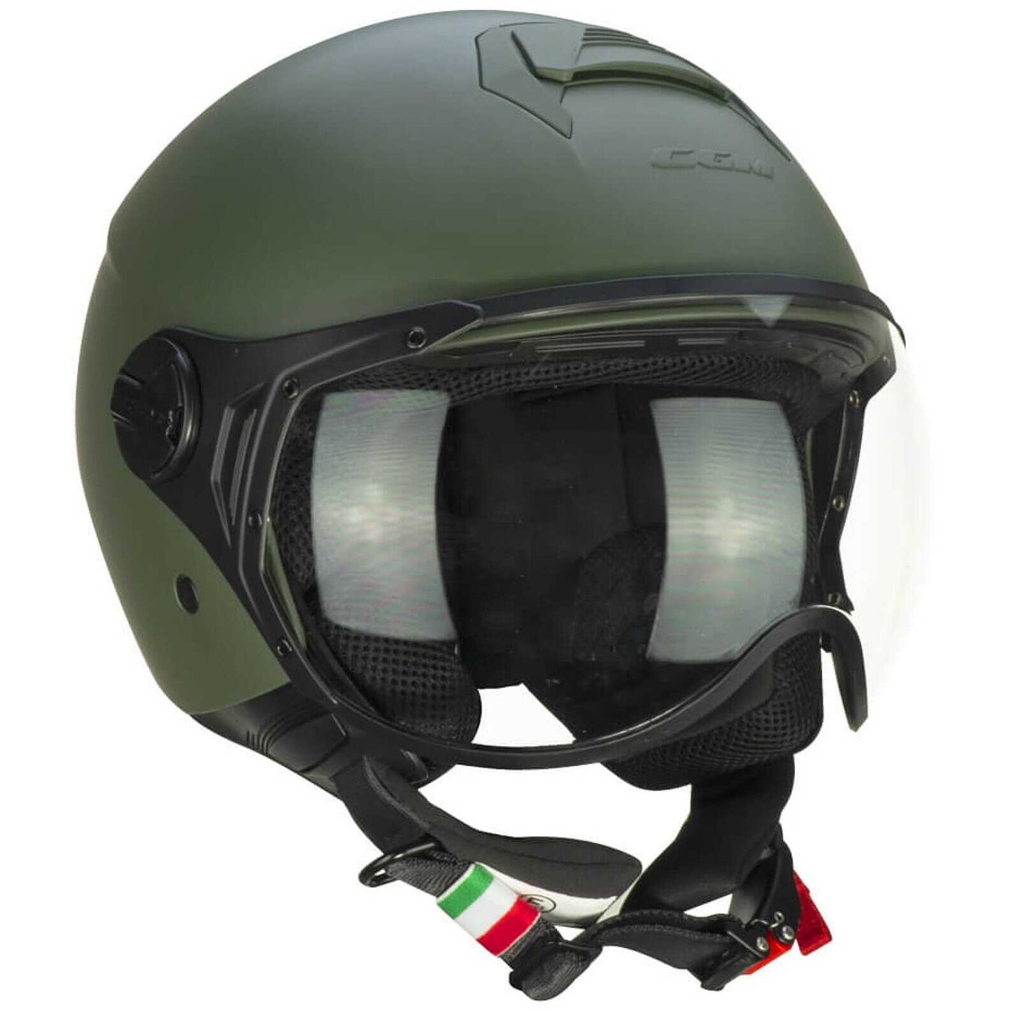 Casco Moto CGM 167A FLO MONO (visiera sagomata) - Verde opaco