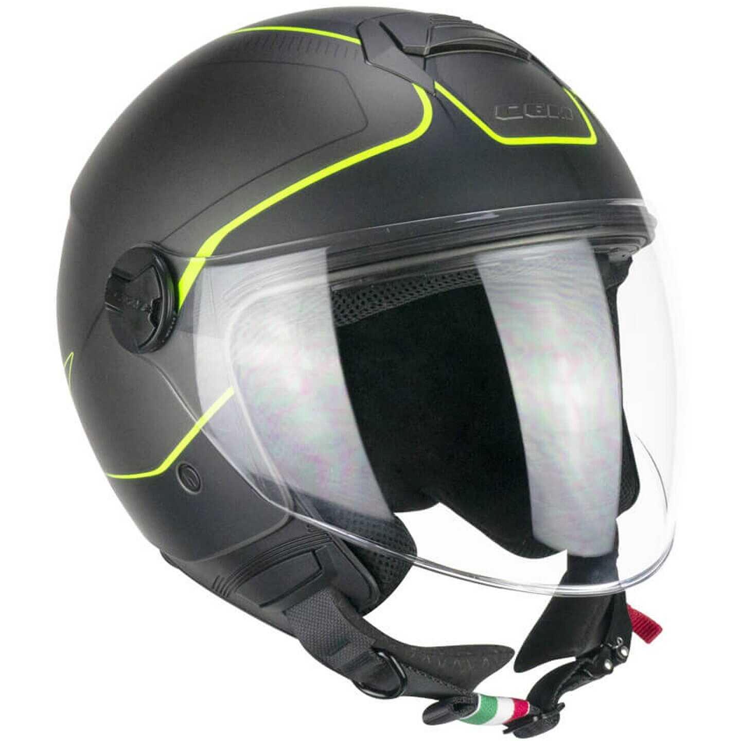 Casco Open face jet 167G FLO WAY (visiera lunga) - antracite giallo fluo satinato