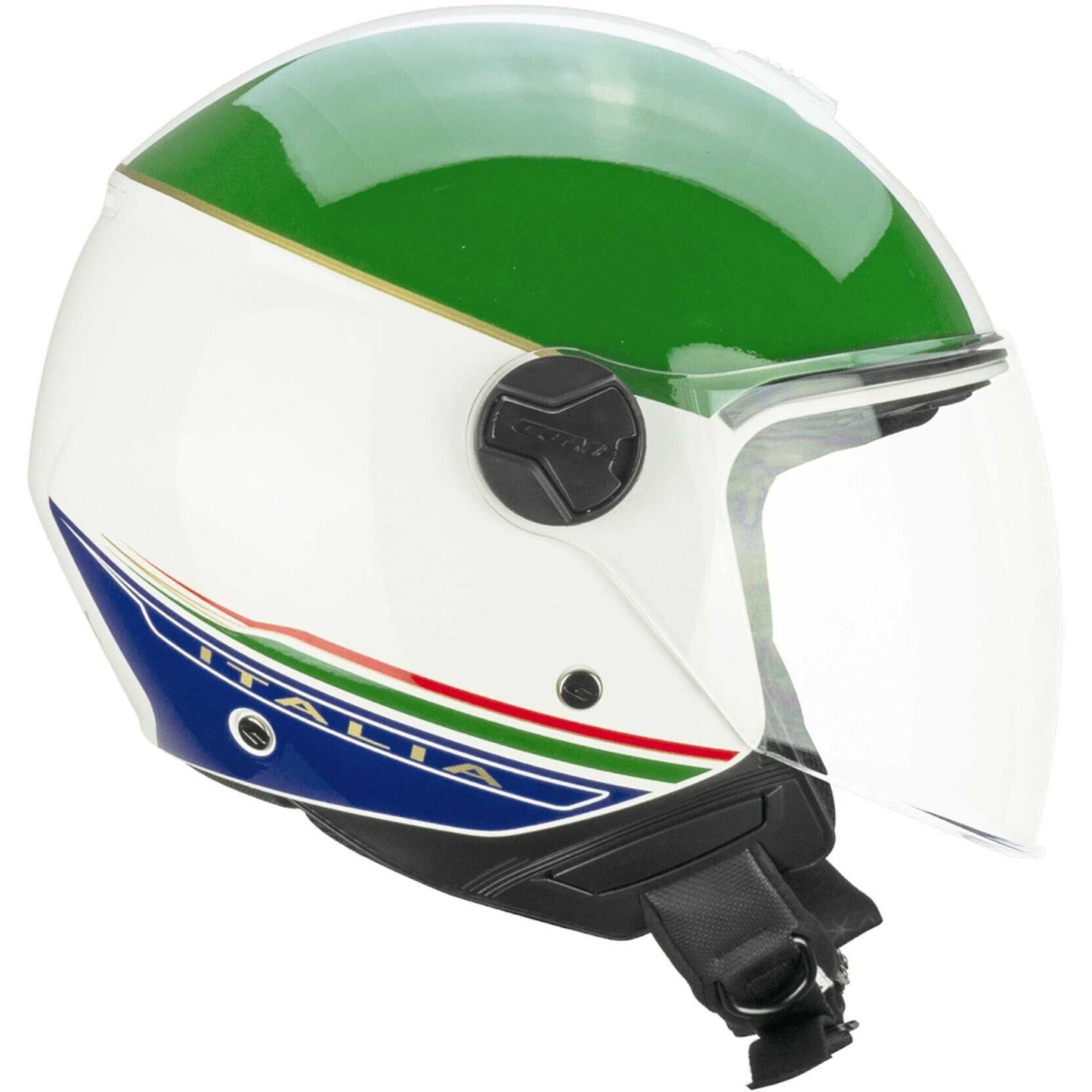 Casco Moto CGM 167I FLO ITALIA (visiera lunga) - Bianco Verde Rosso