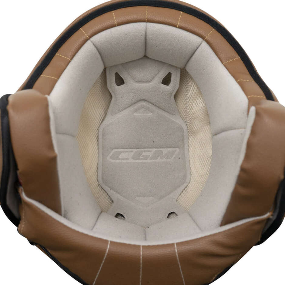 Casco Moto Jet CGM 191G PIX SPRINT Beige Nero opaco sagomata