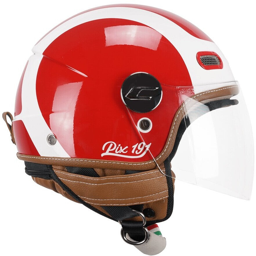 Casco Moto Jet CGM 191G PIX SPRINT Rosso Bianco