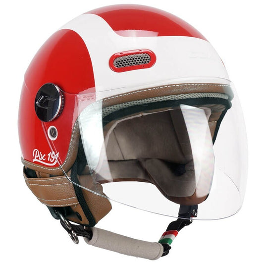 Casco Moto Jet CGM 191G PIX SPRINT Rosso Bianco