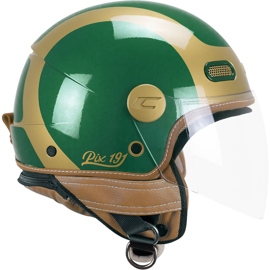 Casco Moto Jet CGM 191G PIX SPRINT Verde Oro