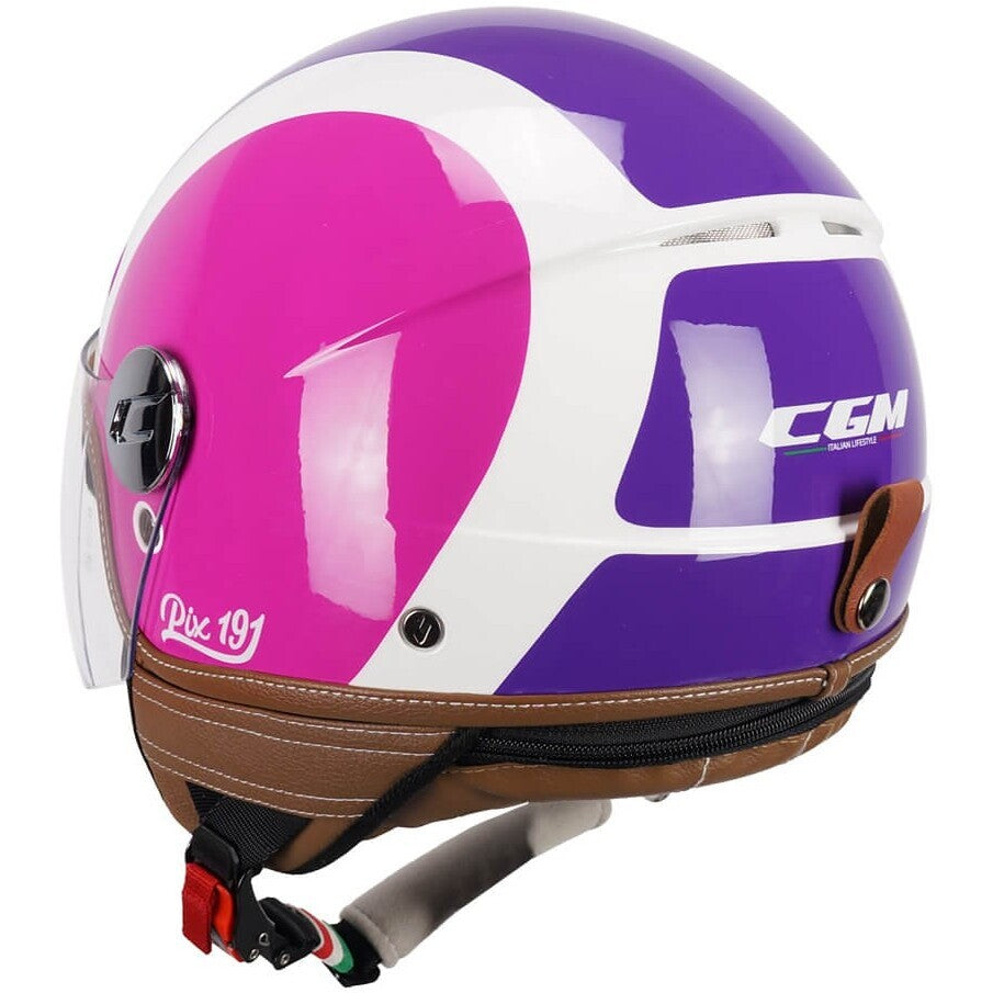 Casco Moto Jet CGM 191G PIX SPRINT Viola Fucsia fluo
