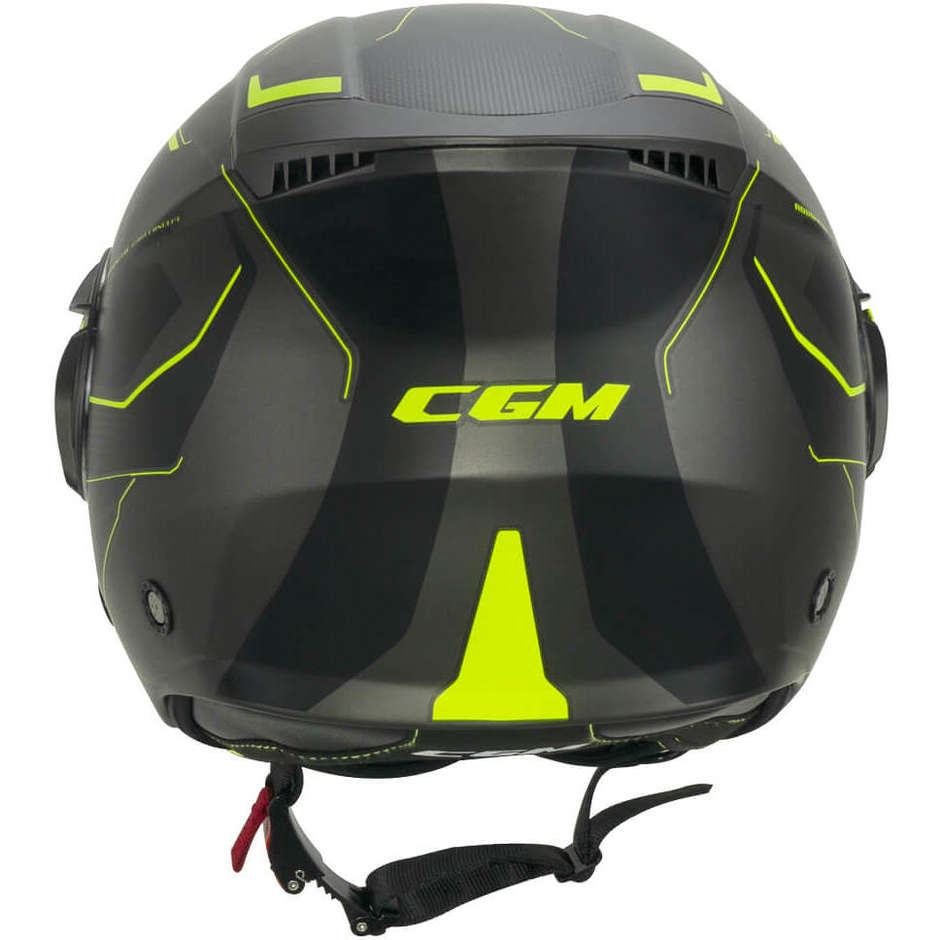 Casco Open face demi jet CGM 169G ILLI SPORT - grafite giallo fluo satinato