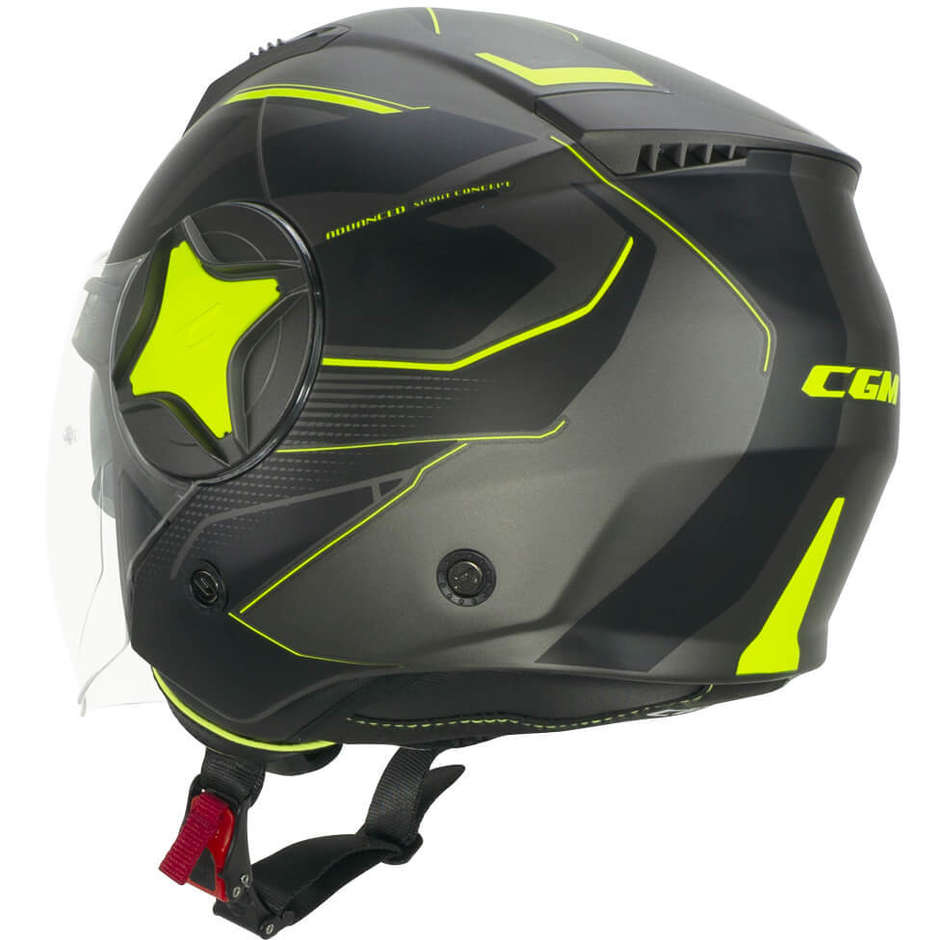 Casco Open face demi jet CGM 169G ILLI SPORT - grafite giallo fluo satinato