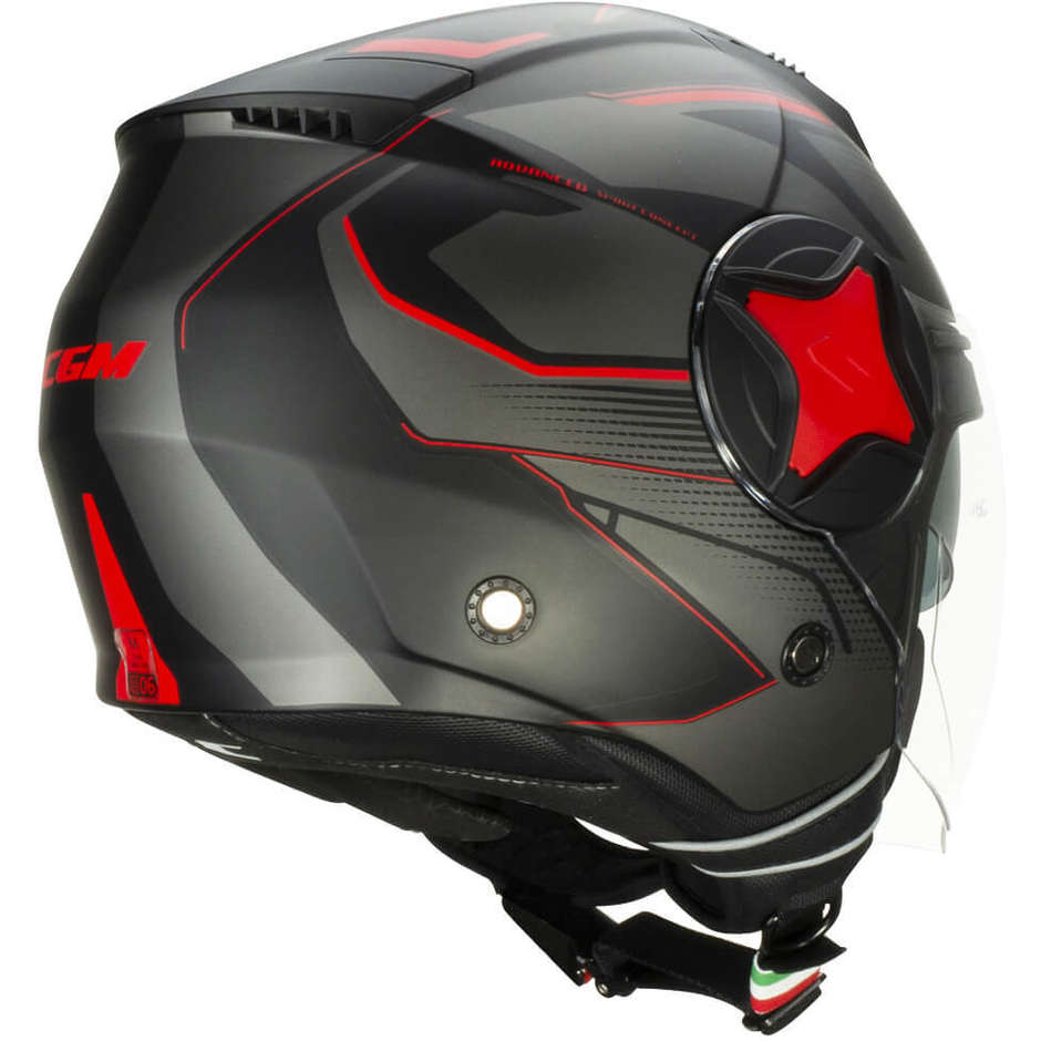 Casco Open face demi jet CGM 169G ILLI SPORT - nero rosso opaco