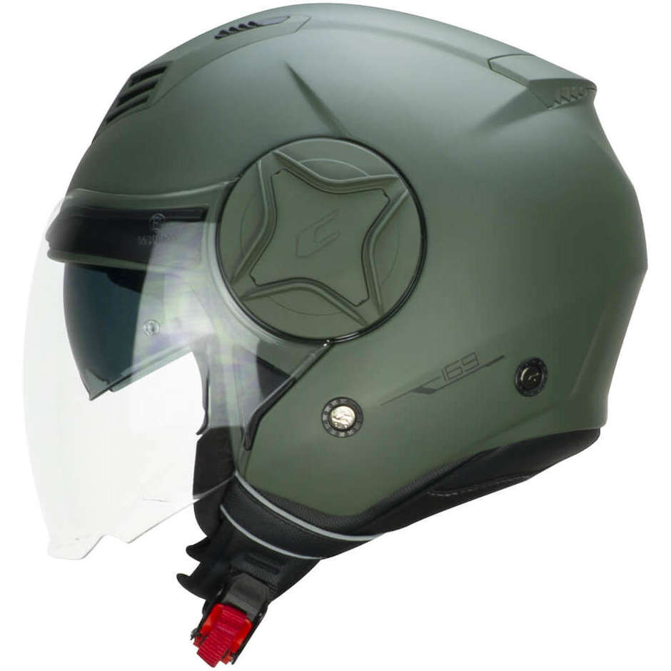 Casco Open face demi jet CGM 169A ILLI MONO - verde opaco