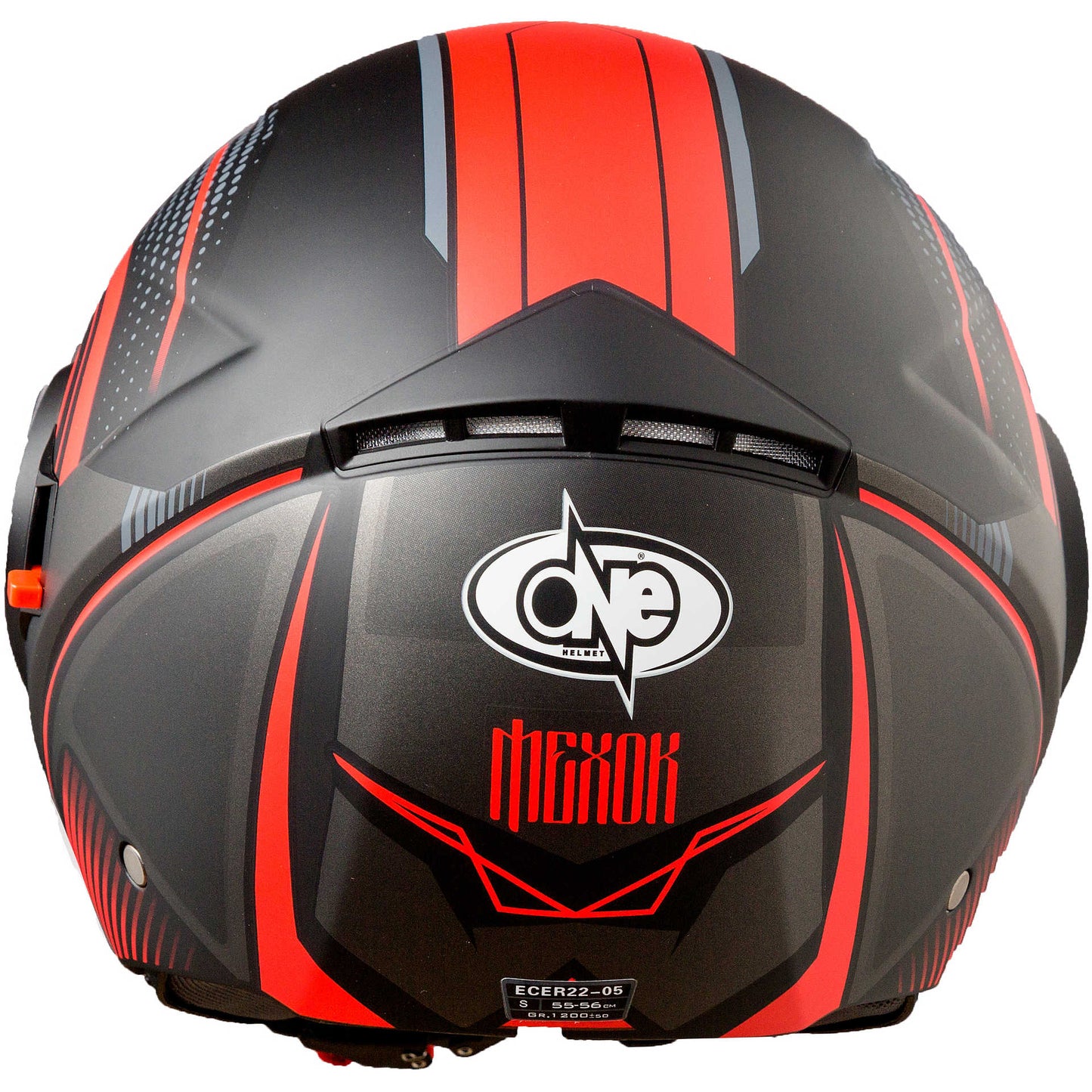 Casco Moto Jet Doppia Visiera One Alfa - nero opaco e rosso