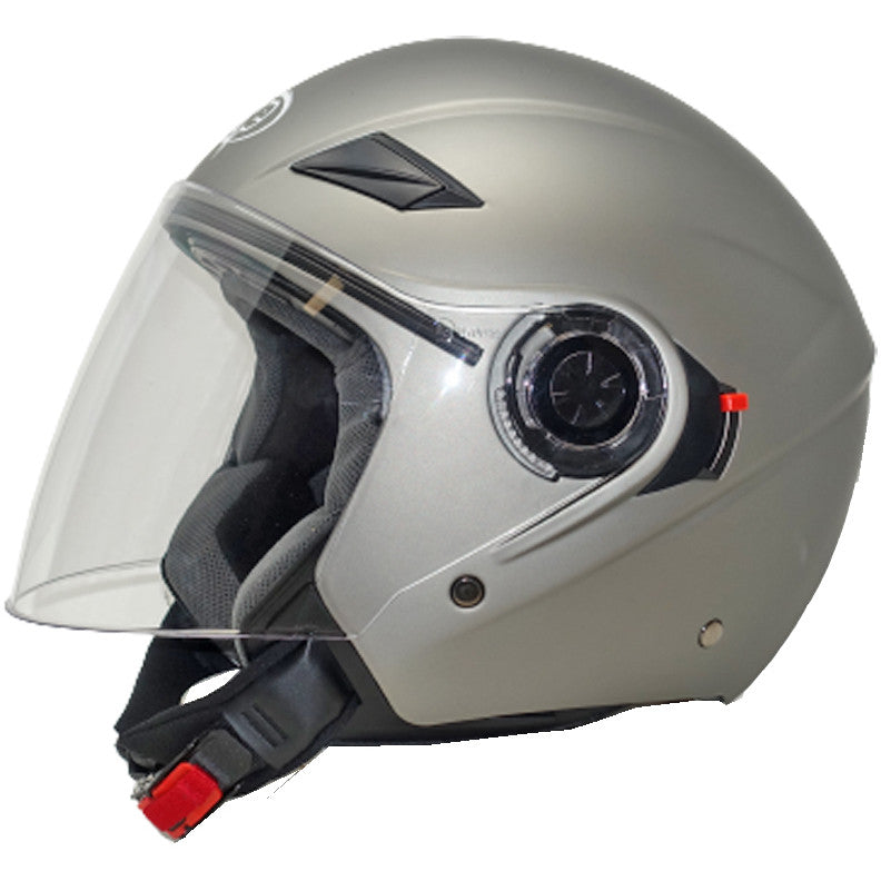 Casco Moto Jet Doppia Visiera One Alfa - Titanio Opaco