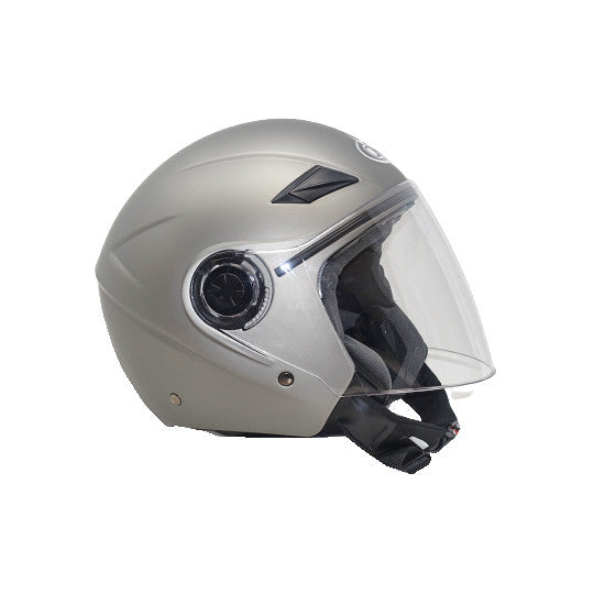 Casco Moto Jet Doppia Visiera One Alfa - Titanio Opaco