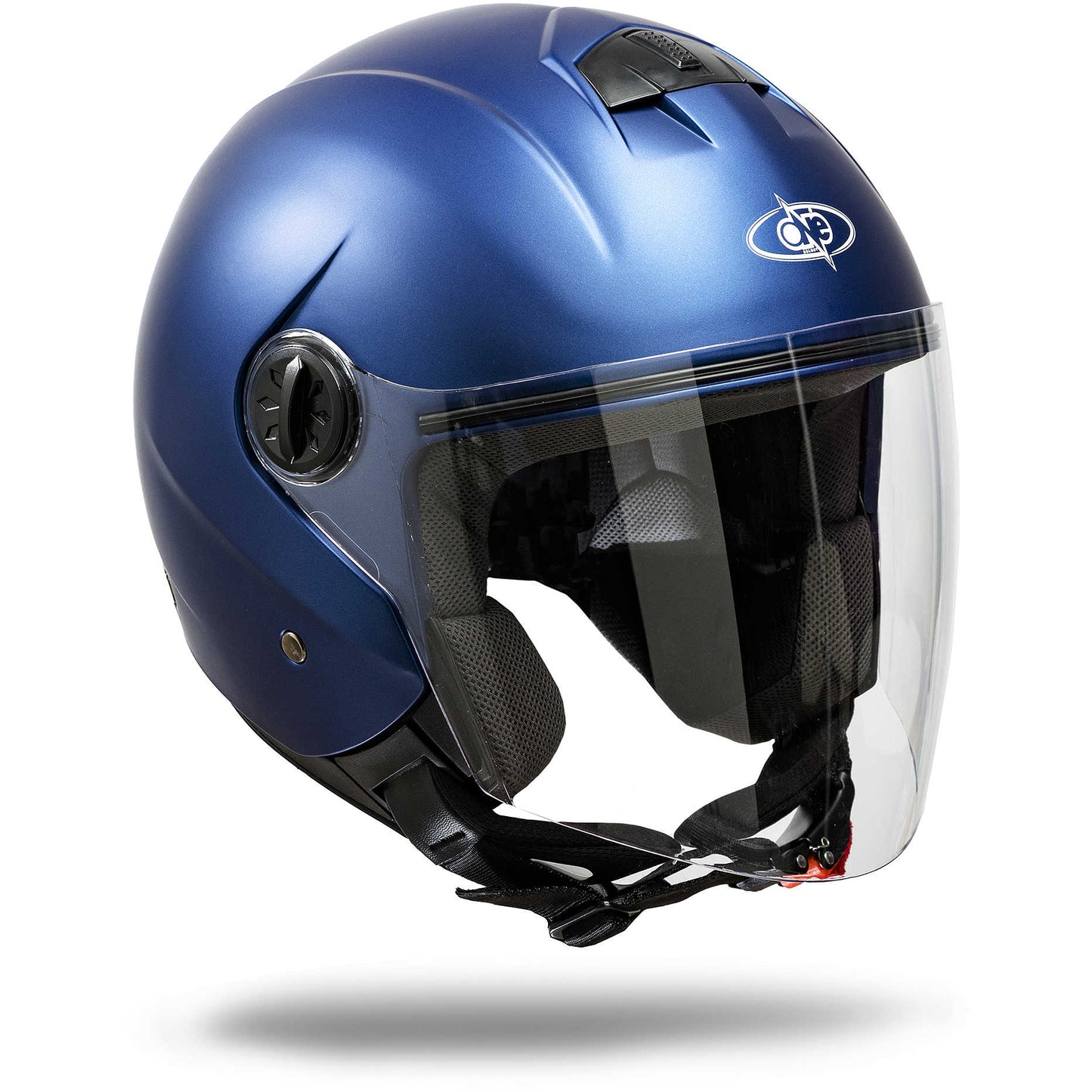 Casco Moto Jet One con visiera One Gamma Blu Opaco