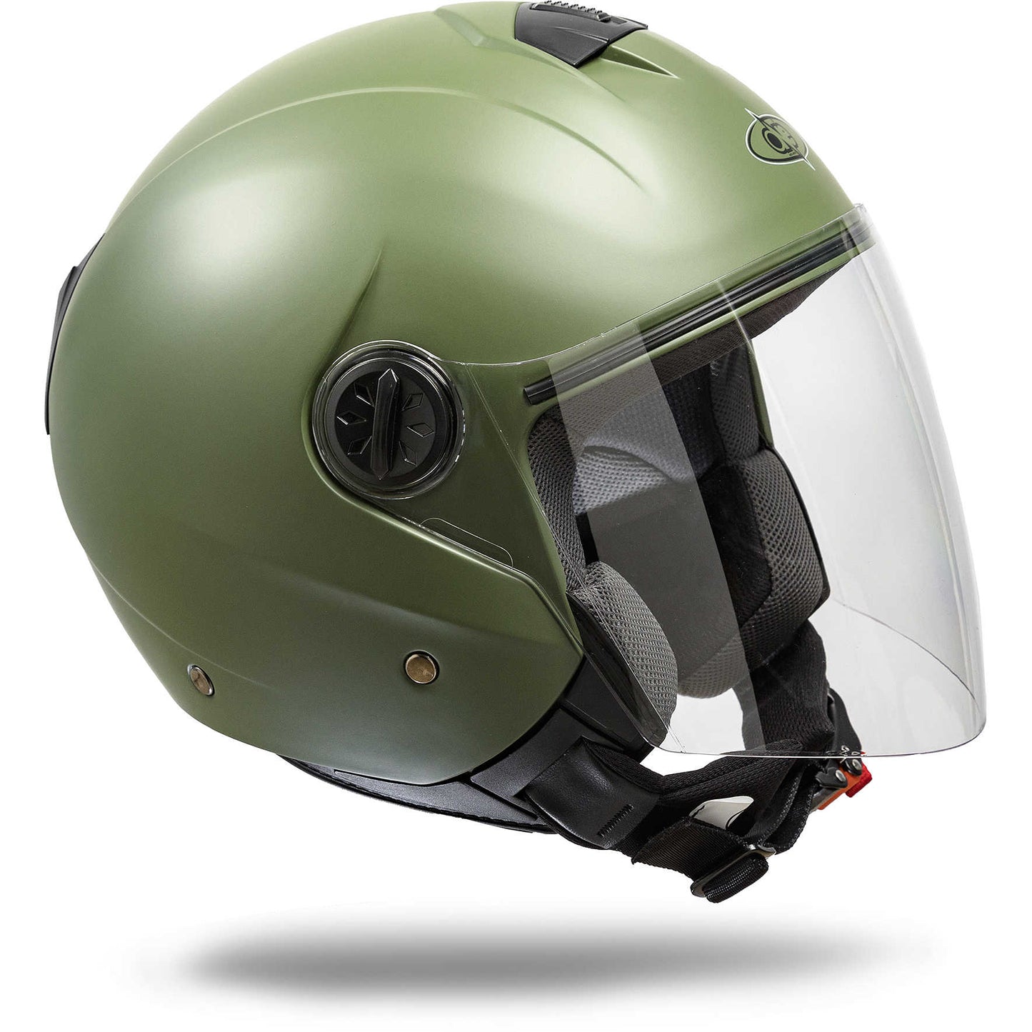 Casco Moto Jet One con visiera One Gamma Verde Opaco