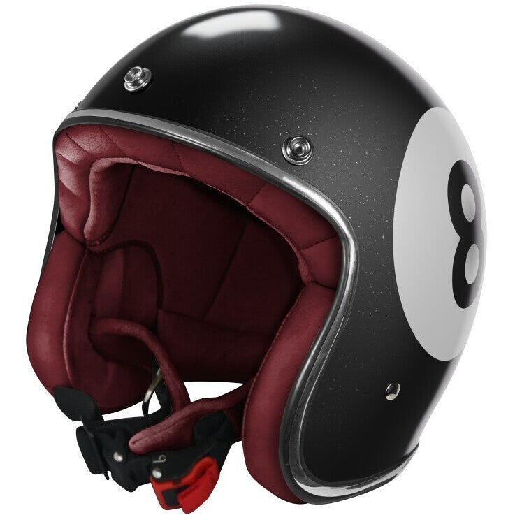 Casco Moto Custom jet Stormer QUARTZ POOL Nero Perla