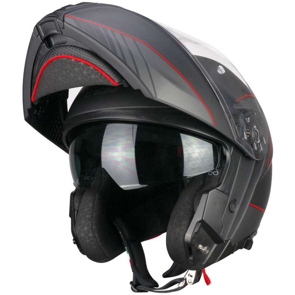 Casco Moto Modulare CGM 560G MAD RIDE - nero rosso opaco