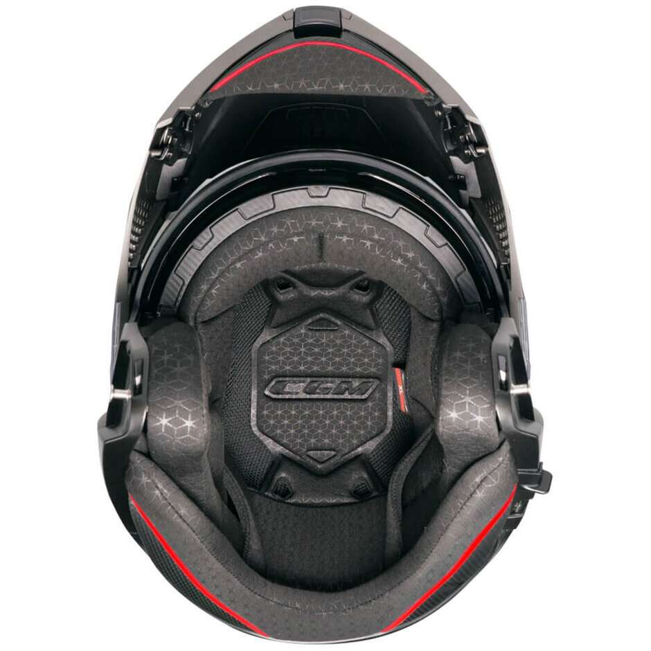 Casco Moto Modulare CGM 560G MAD RIDE - nero rosso opaco