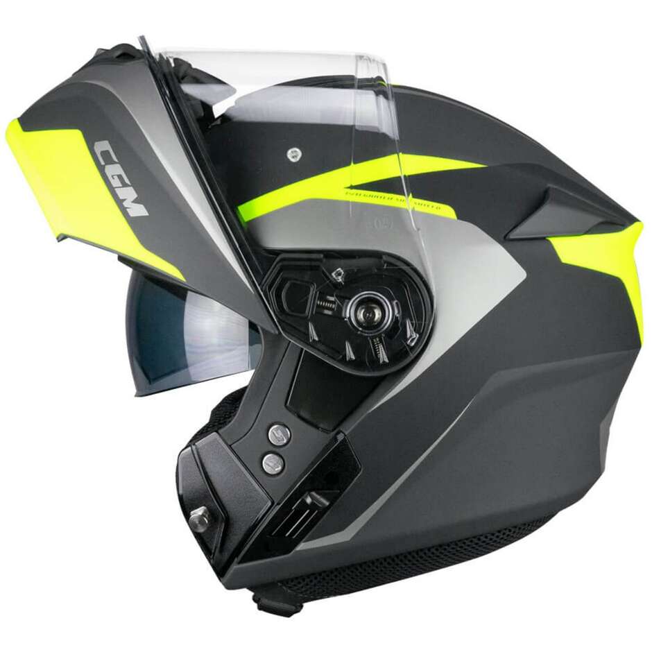 Casco Moto Modulare CGM 568G BER DRESDA Grafite Giallo fluo opaco