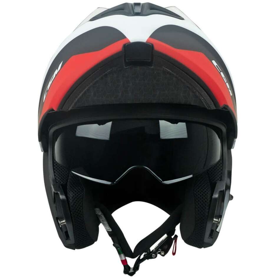 Casco Moto Modulare CGM 568G BER DRESDA Nero Rosso opaco