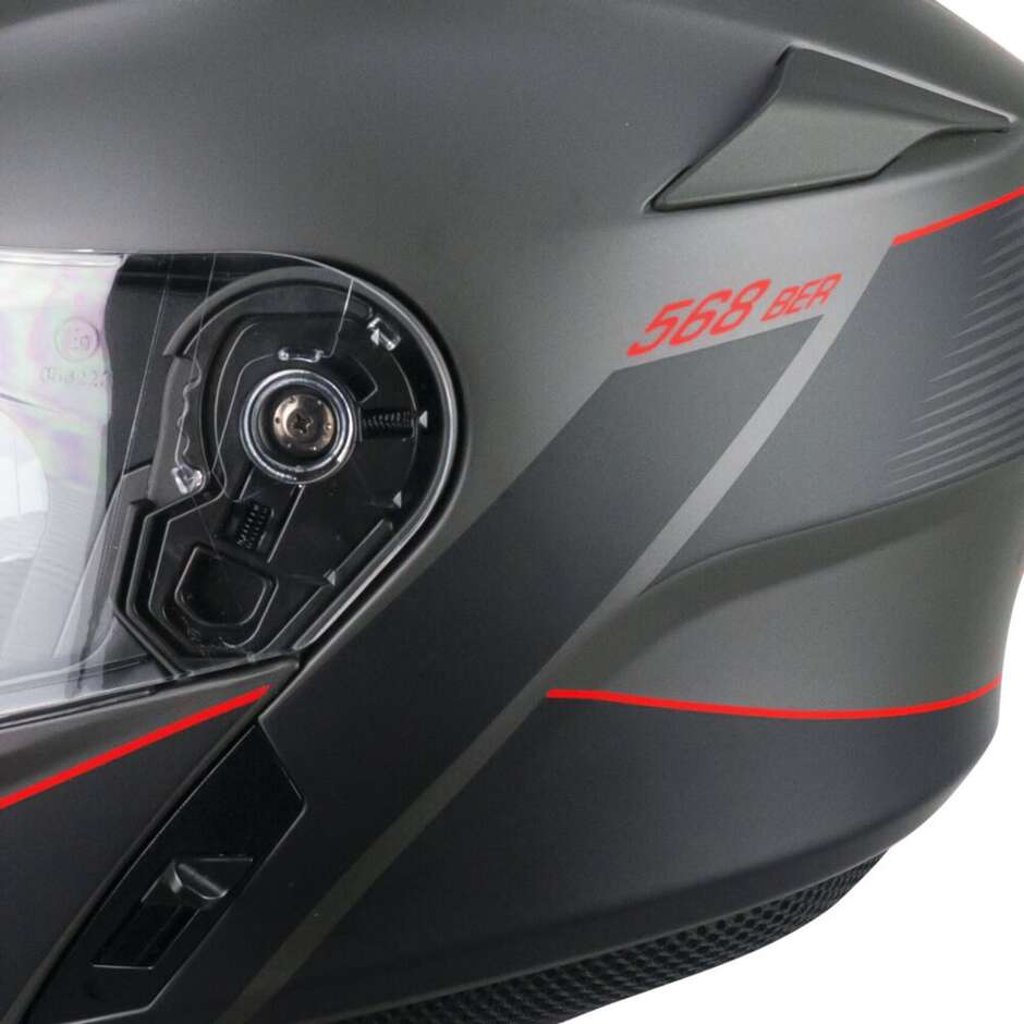 Casco Moto Modulare CGM 568X BER CITY - grafite rosso satinato