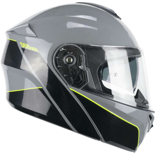 Casco Moto Modulare CGM 568X BER CITY Grigio Giallo fluo