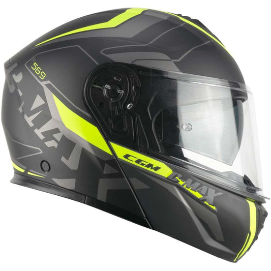 Casco Modulare CGM 569G C-MAX CITY - nero giallo fluo opaco