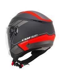 Casco Open face demi jet CGM 126G IPER CITY - nero rosso opaco